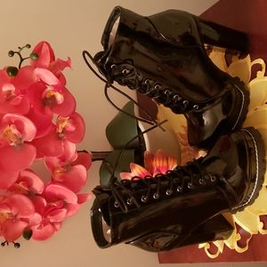 Fashion Nova Gothic Patent leather Platform High Heel Boots